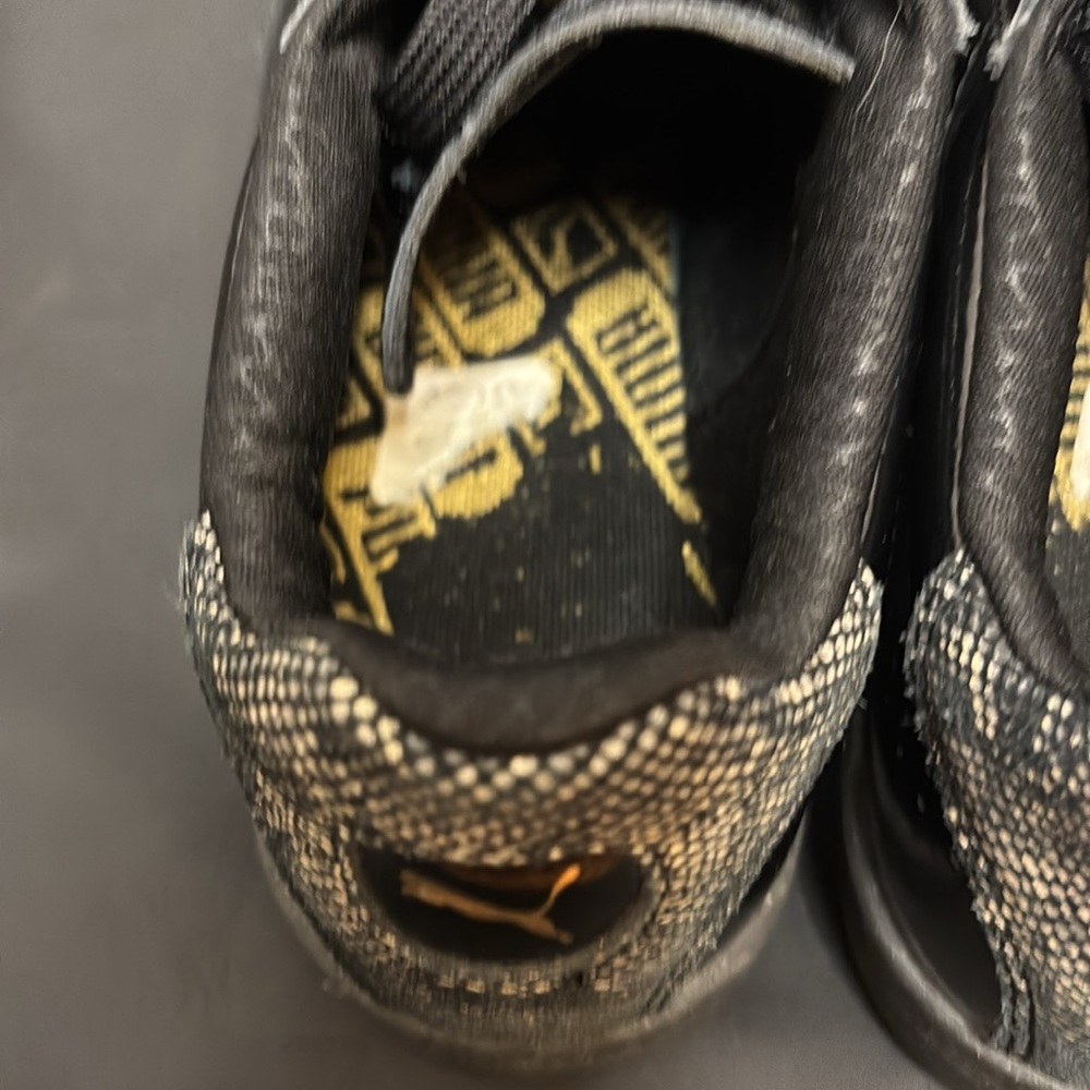 PUMA Women’s Match Lo Print Snake Sneakers – Black/Gold – Size 7 - Picture 9 of 12